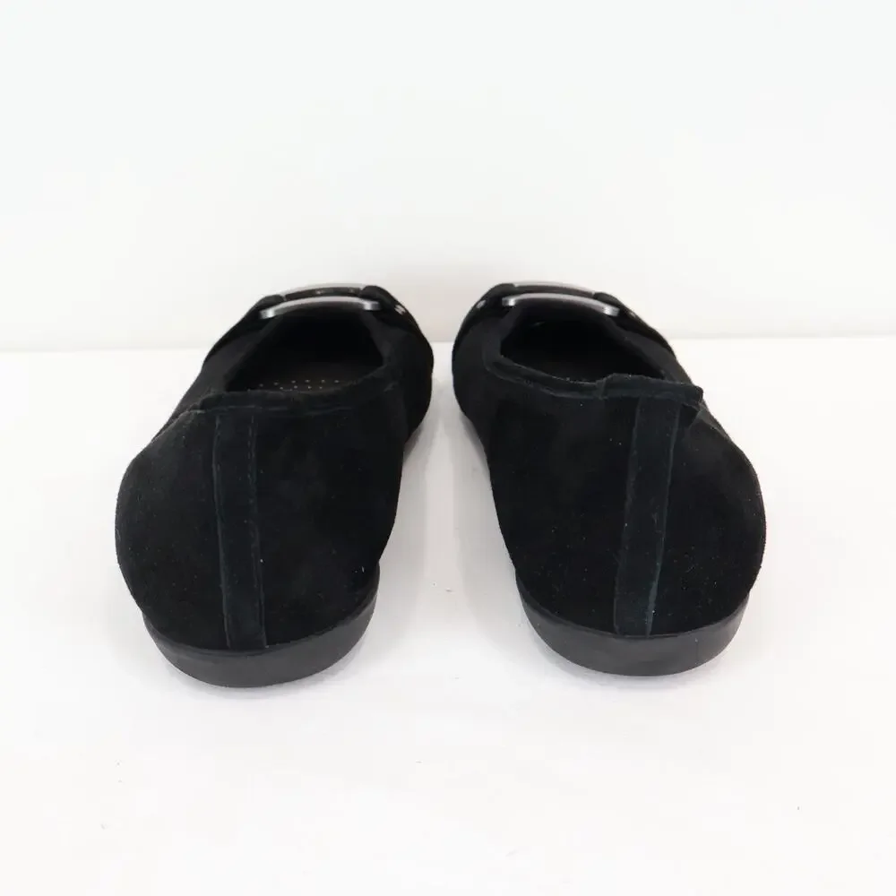 Trotters Sizzle Signature Flat Black Suede Flats Size 7